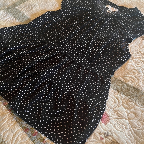Monteau Los Angeles Black and White Polka Dot Women's Top - Picture 8 of 10